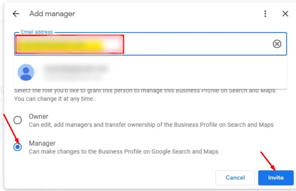 Invite Users in Google My Business 